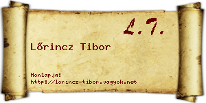 Lőrincz Tibor névjegykártya